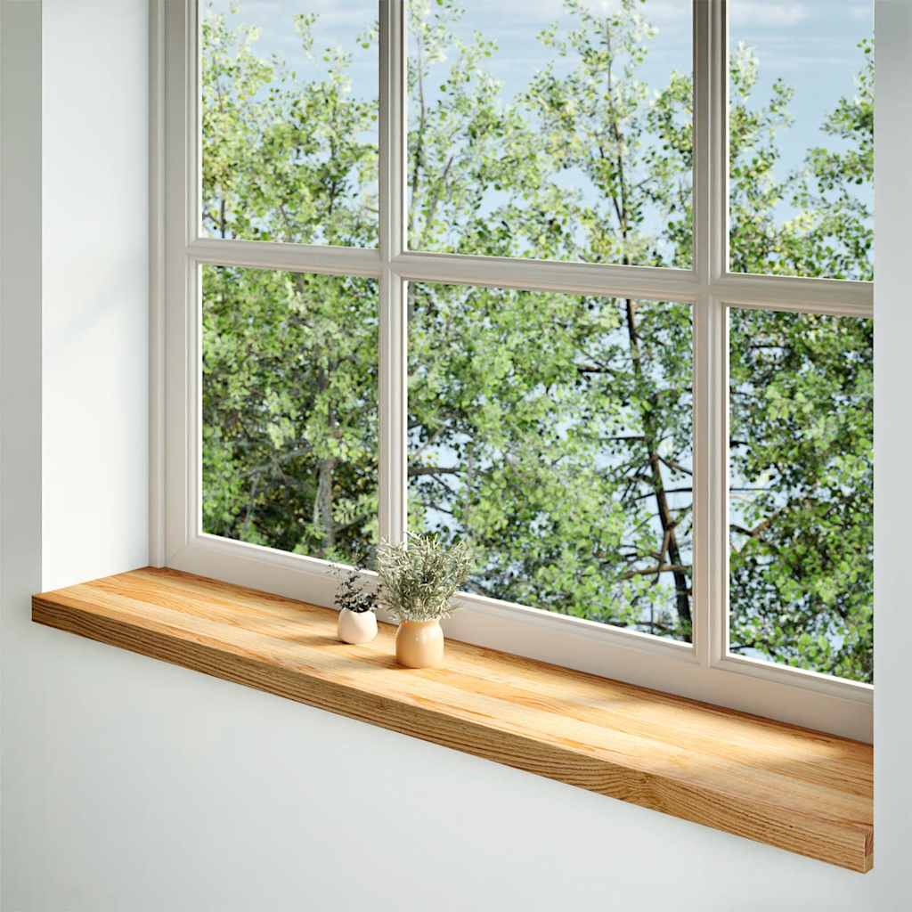 Window Sills 2 pcs Light Brown 140x25x2 cm Solid Wood Oak