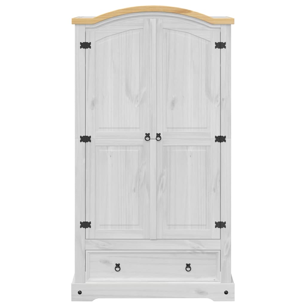 Wardrobe "Corona" White 102x52x186 cm Solid Wood Pine