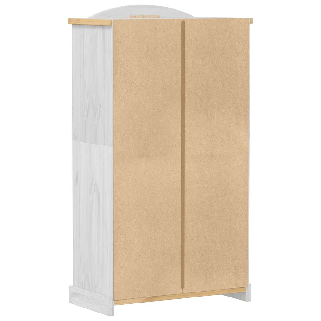 Wardrobe "Corona" White 102x52x186 cm Solid Wood Pine