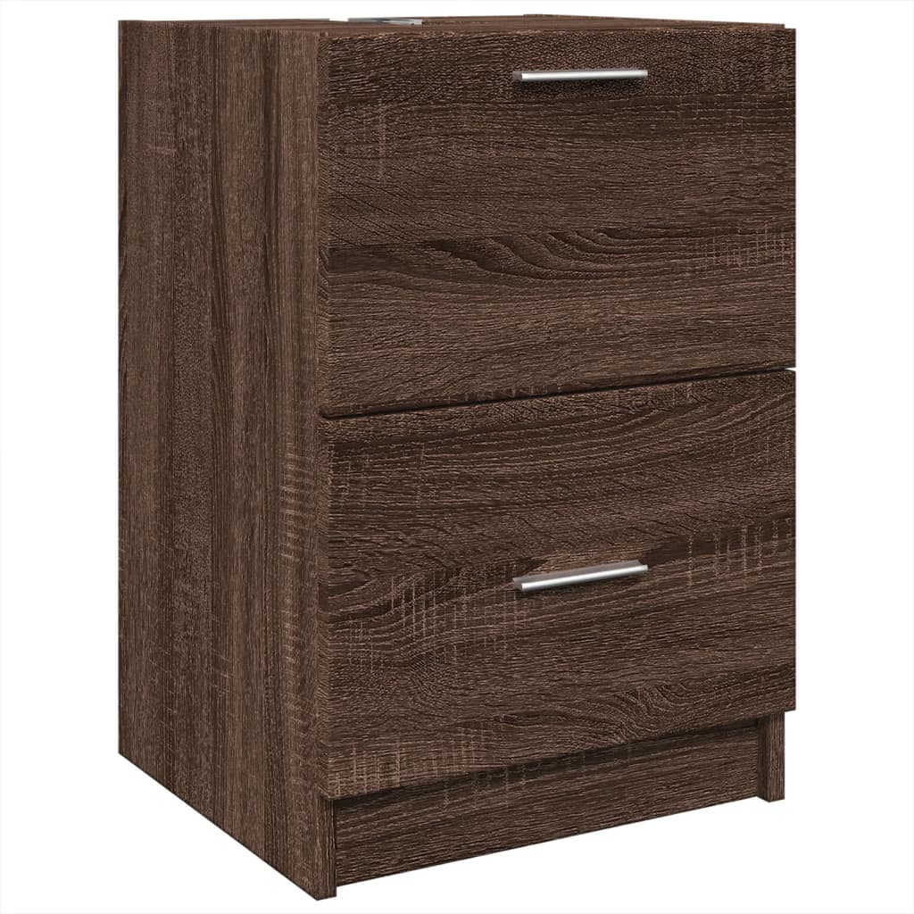 Sink Cabinet | Brown Oak | Engineered Wood | 40cm x 37cm x 59cm