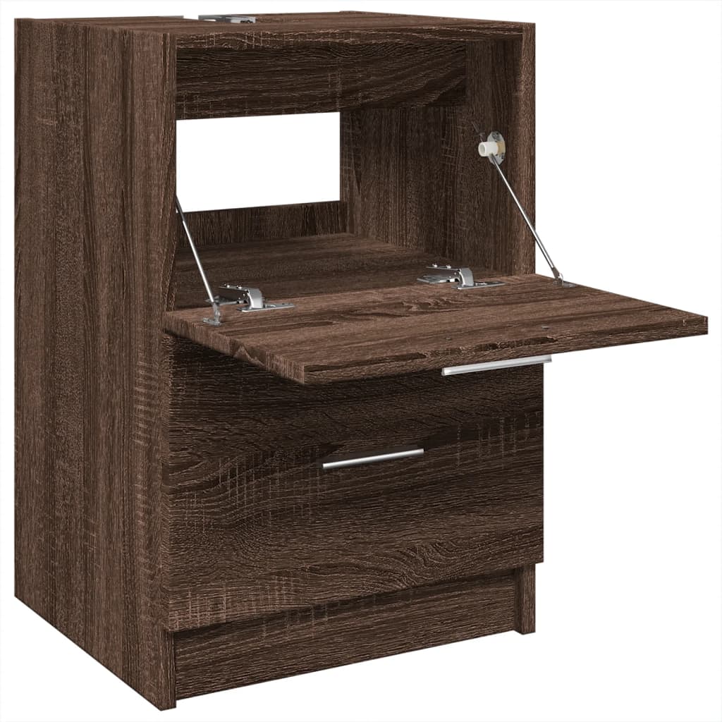 Sink Cabinet | Brown Oak | Engineered Wood | 40cm x 37cm x 59cm