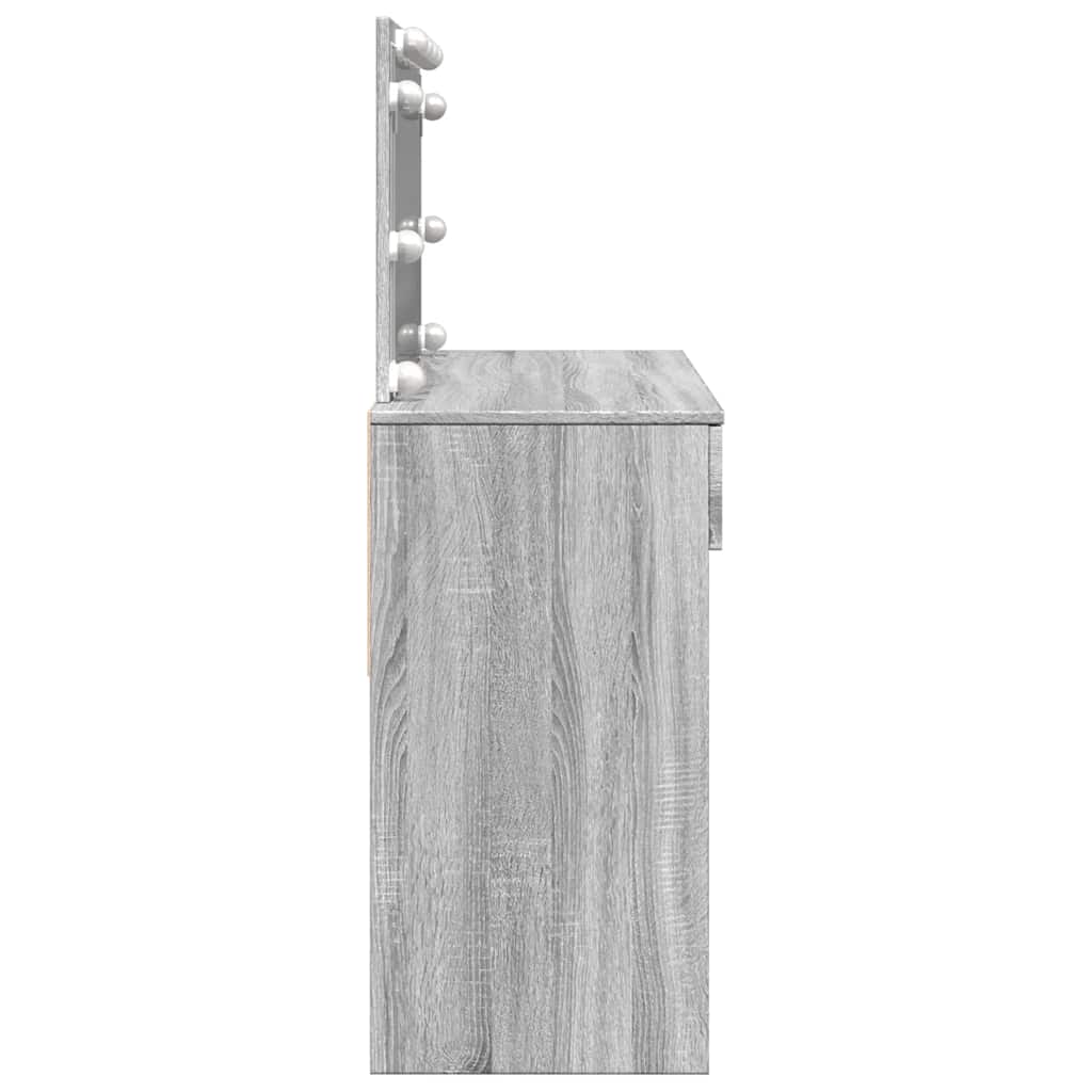 Dressing Table with LED Grey Sonoma 100x40x120 cm