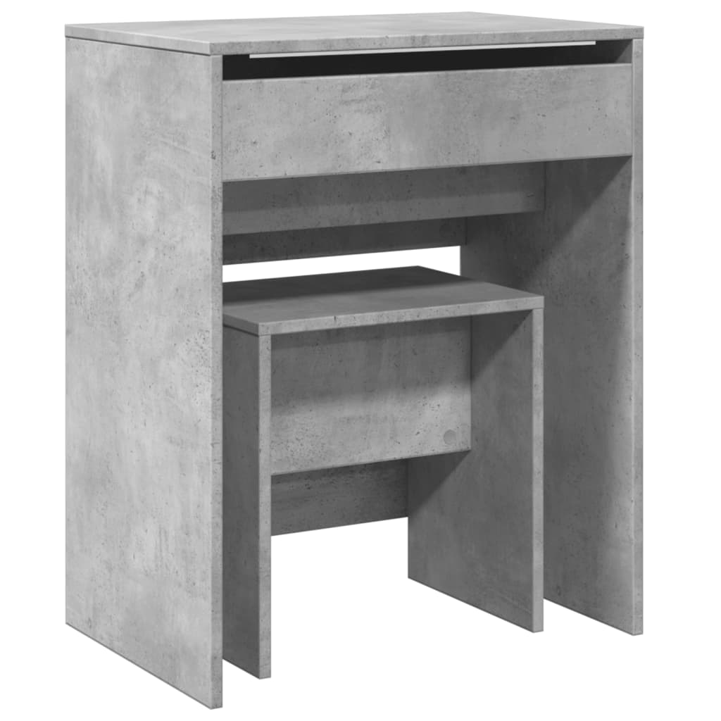 Dressing Table and Stool Concrete Grey 60x40x113,5 cm
