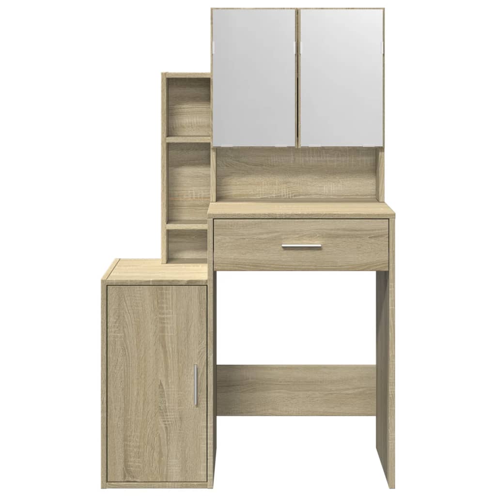 Dressing Table with Cabinet Sonoma Oak 80x35x132 cm