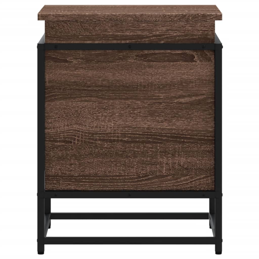 Storage Box with Lid Brown Oak 40x40x51.5 cm Engineered Wood
