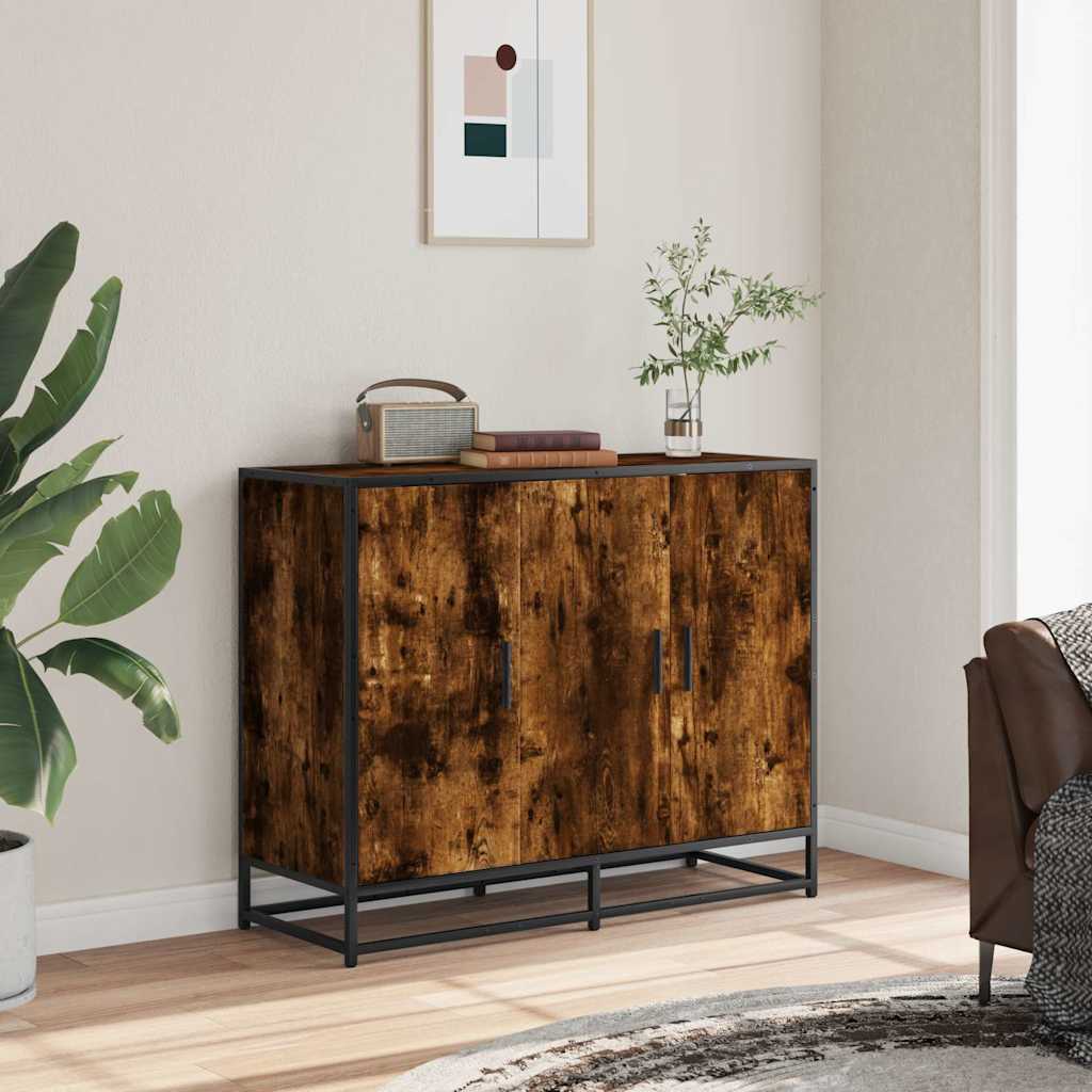 Sideboard Smoked Oak 94x35x76 cm Engineered Wood