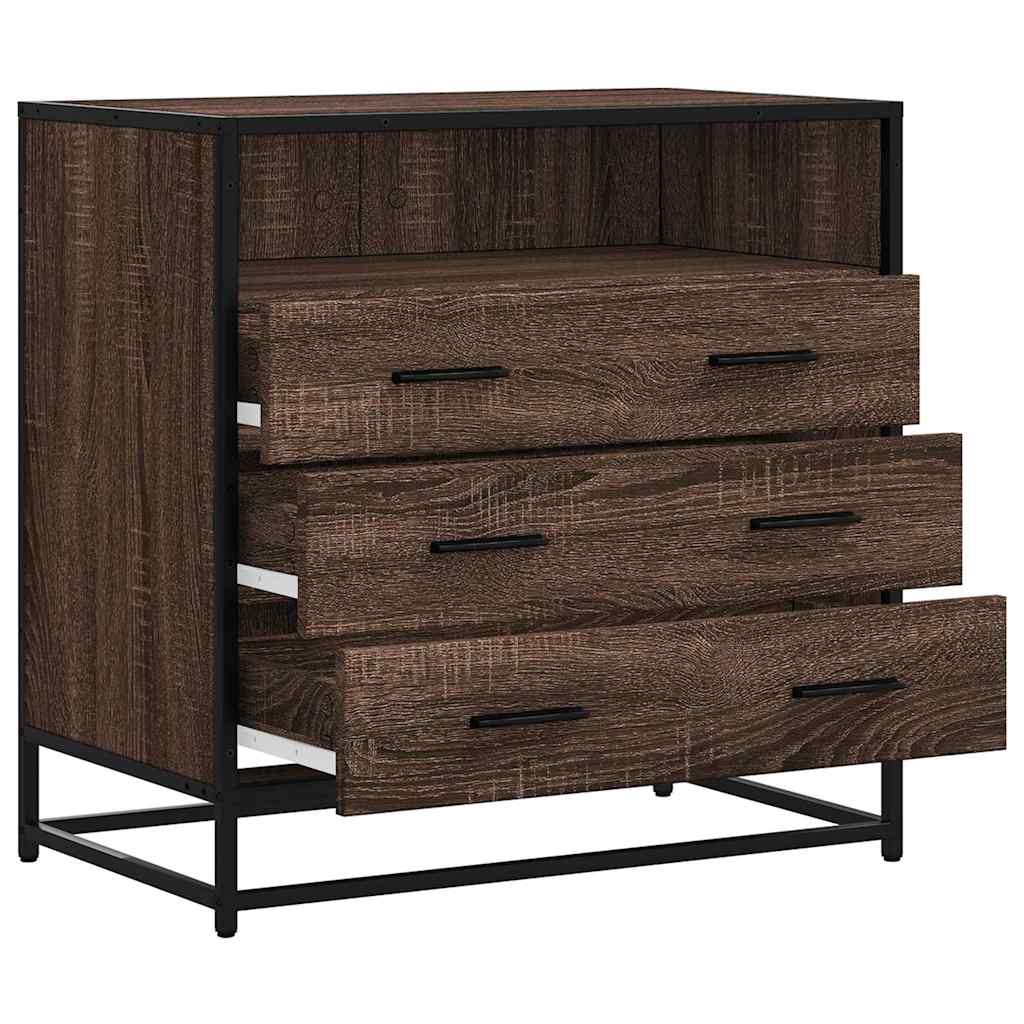 Drawer Cabinet Brown Oak 70x41x70 cm Engineered Wood