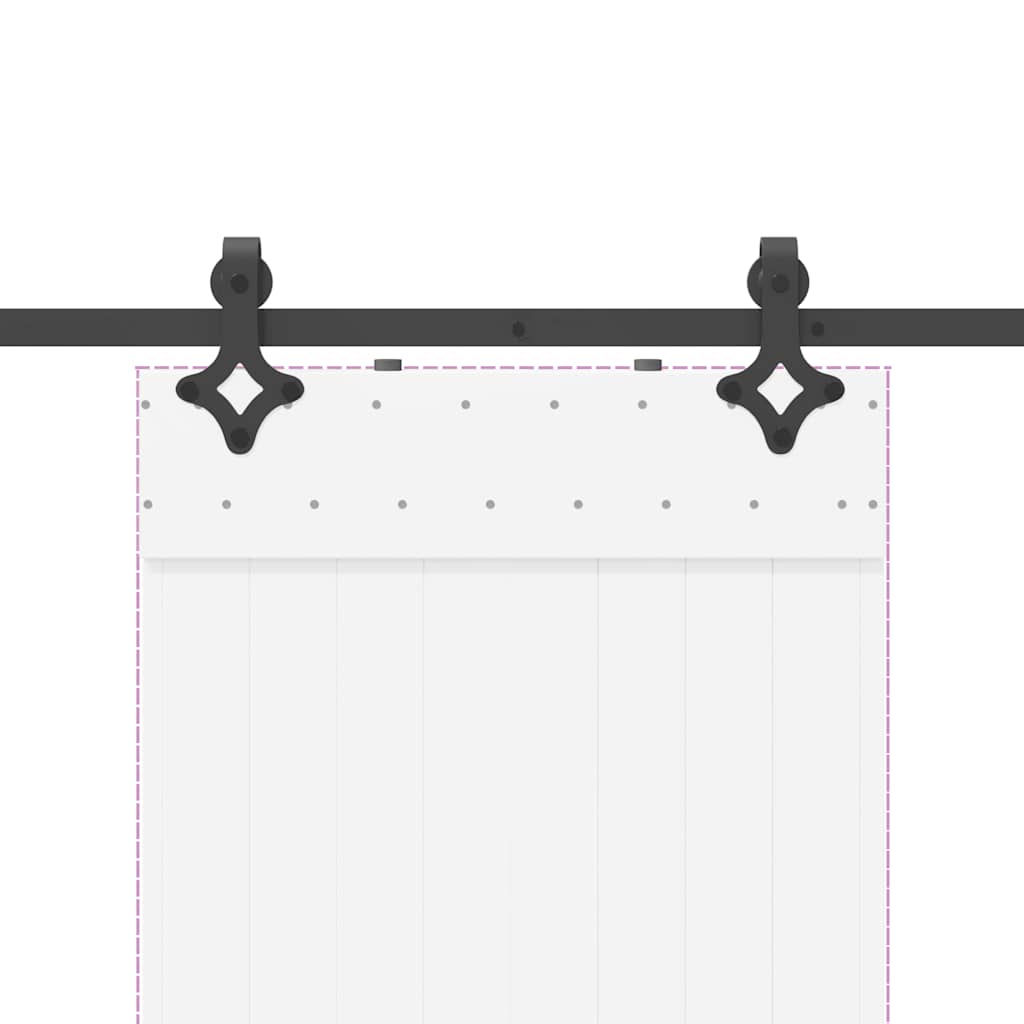 Sliding Door Hardware Kit 152.5 cm Steel Black