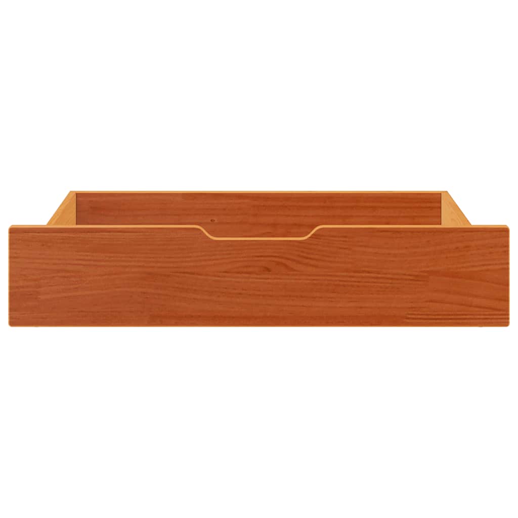 Under-Bed Drawers 2 pcs Wax Brown 80x55x17 cm Solid Wood Pine
