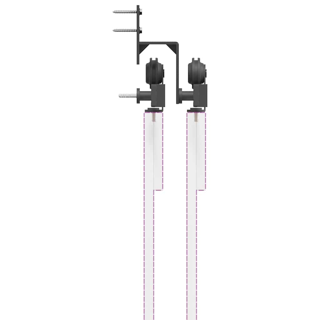 Sliding Door Hardware Kit 152,5 cm Steel Black
