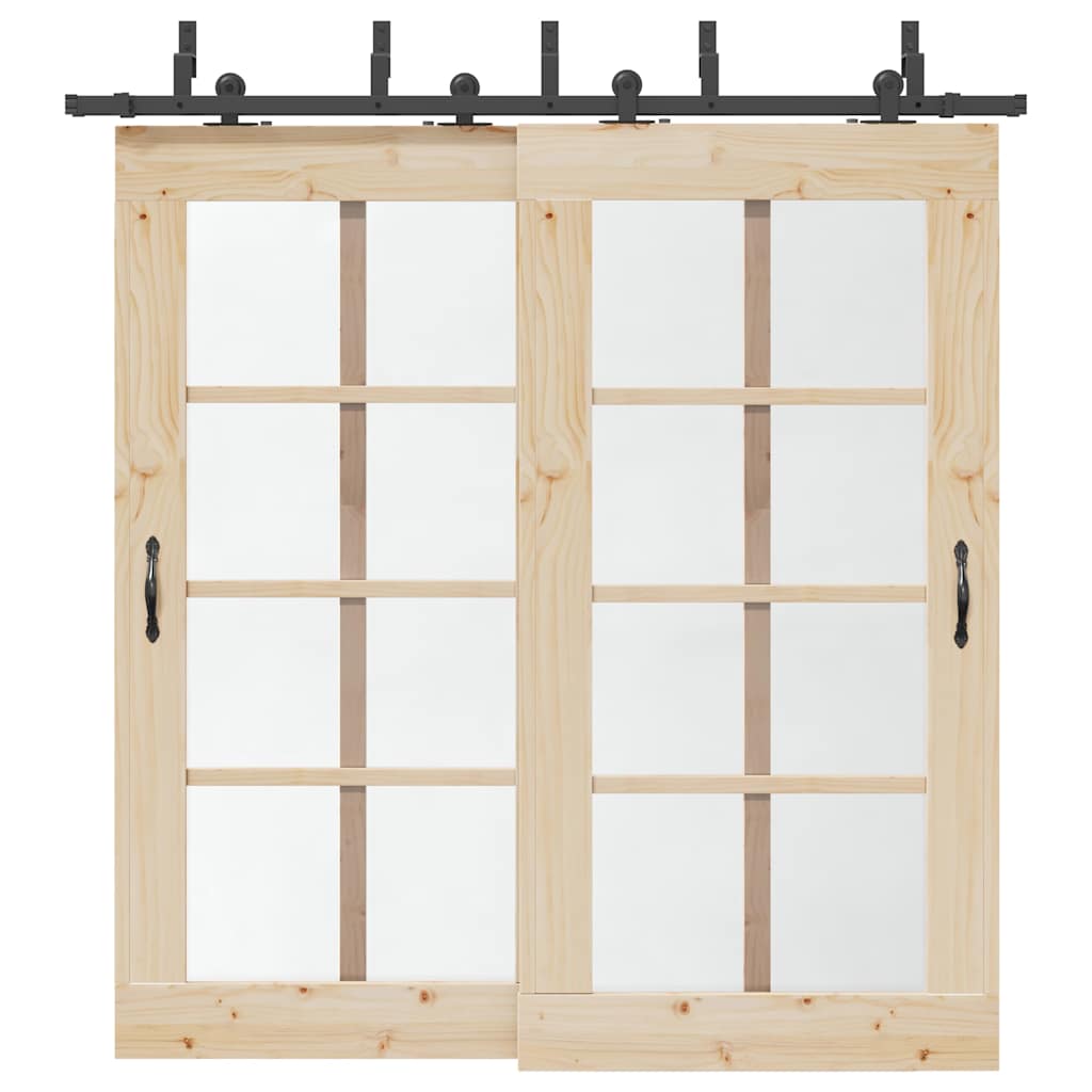 Sliding Door Hardware Kit 213,5 cm Steel Black