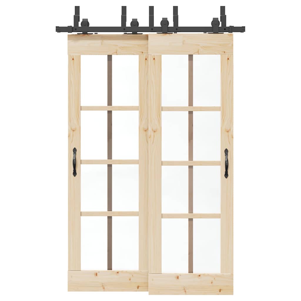 Sliding Door Hardware Kit 152,5 cm Steel Black
