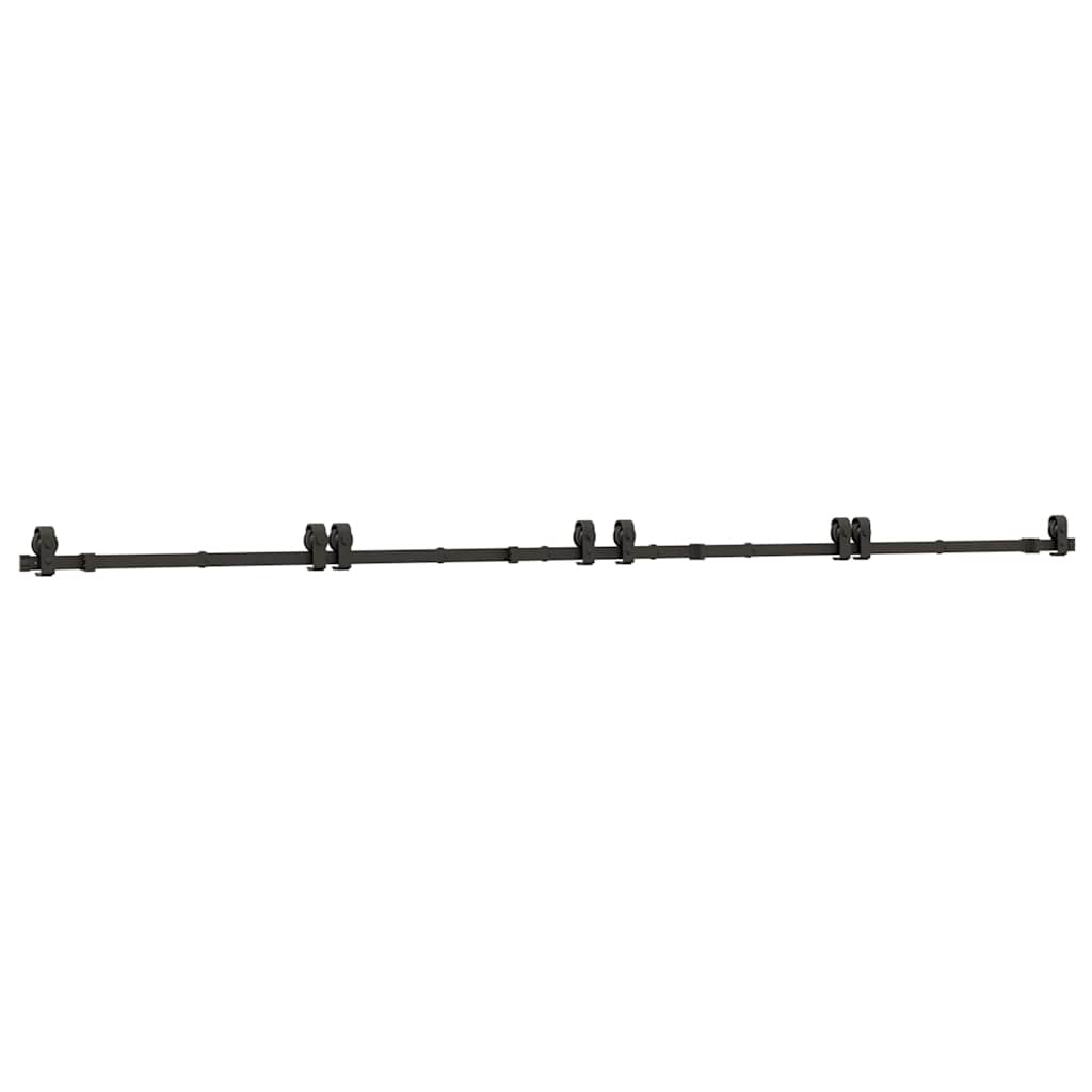 Sliding Door Hardware Kit 366 cm Steel Black