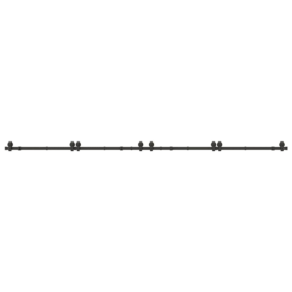 Sliding Door Hardware Kit 366 cm Steel Black