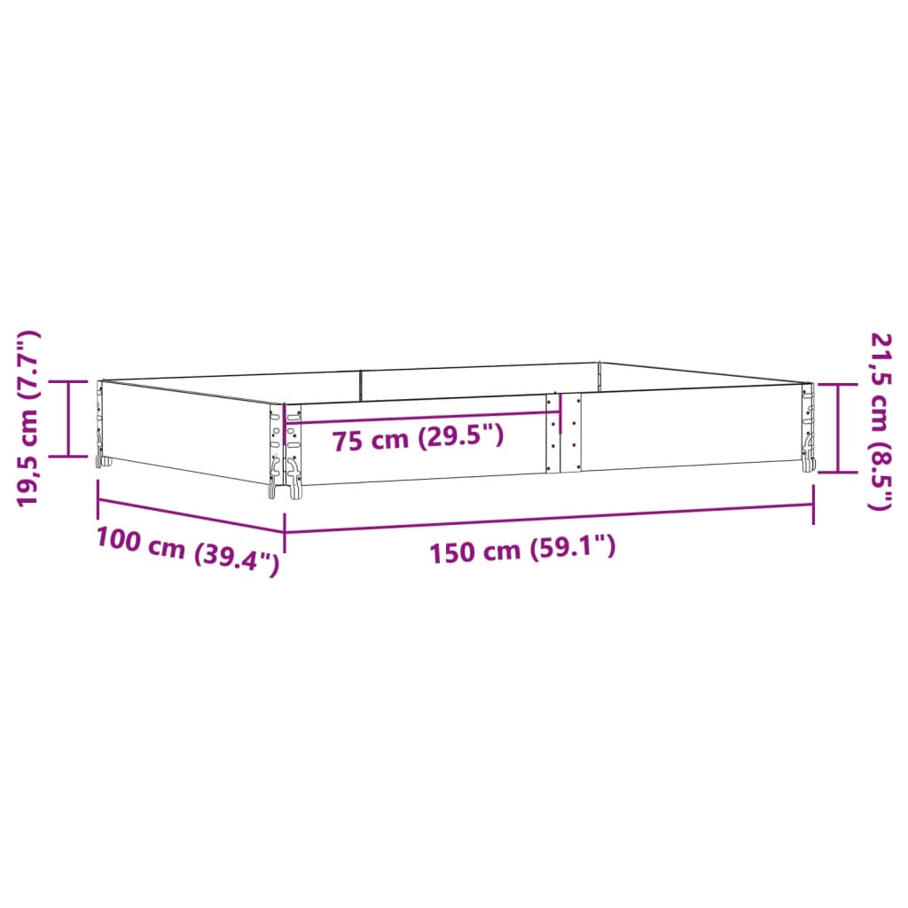 Pallet Collar Brown 150x100 cm Solid Wood Pine