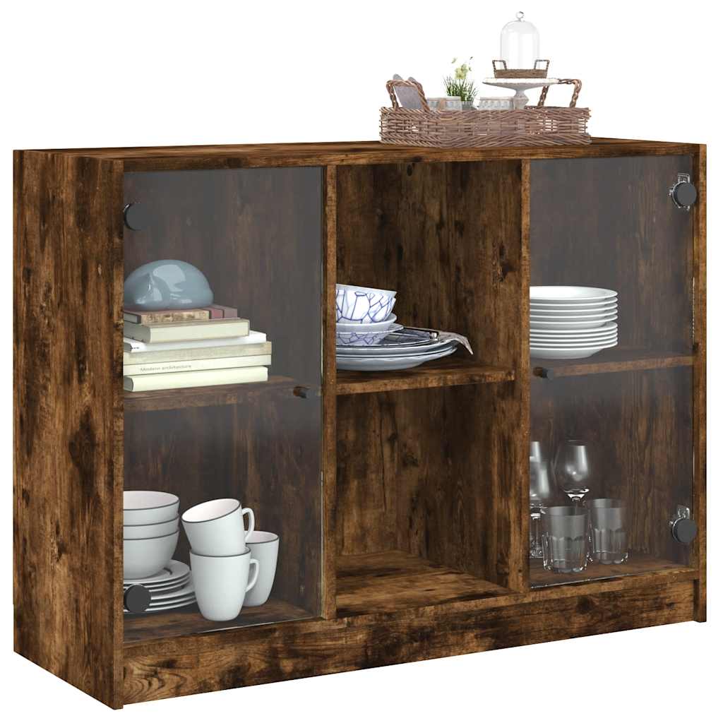Sideboard Smoked Oak 102x37x75,5 cm Engineered Wood