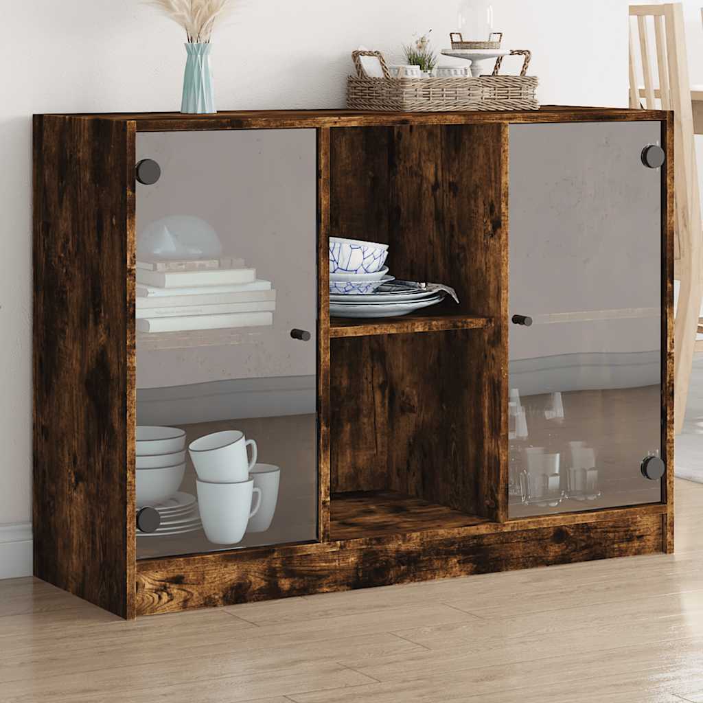Sideboard Smoked Oak 102x37x75,5 cm Engineered Wood