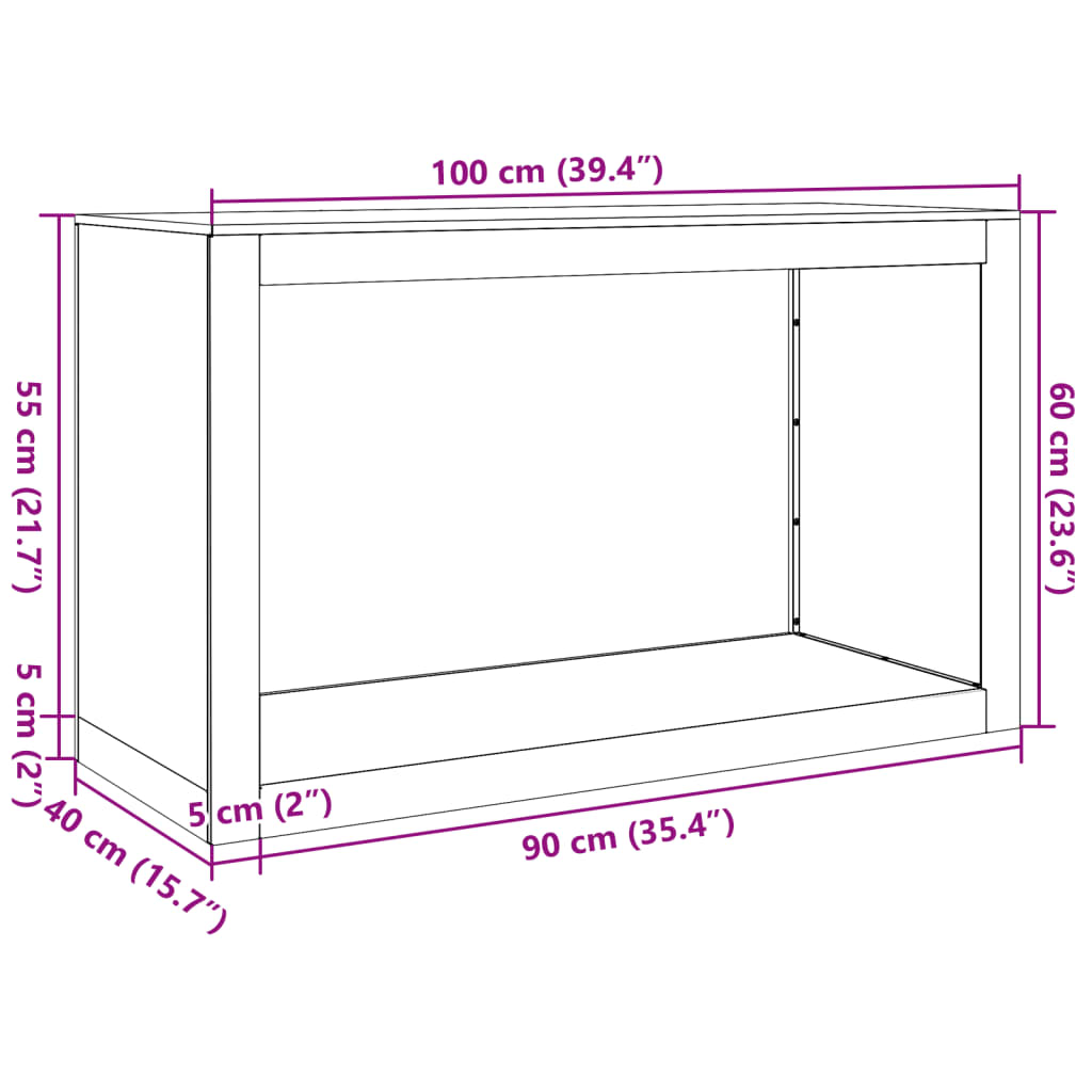 Firewood Rack Anthracite 100x40x60 cm Steel