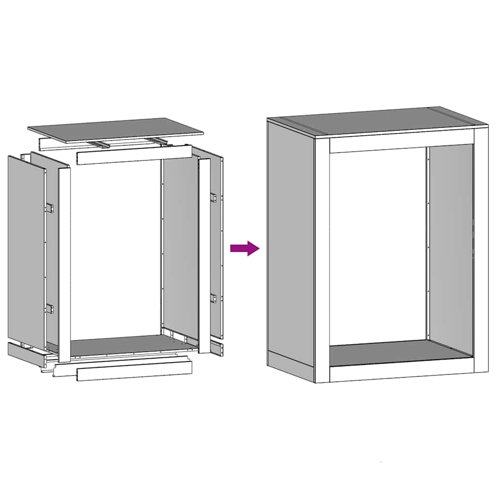 Firewood Rack 60x40x80 cm Galvanised Steel
