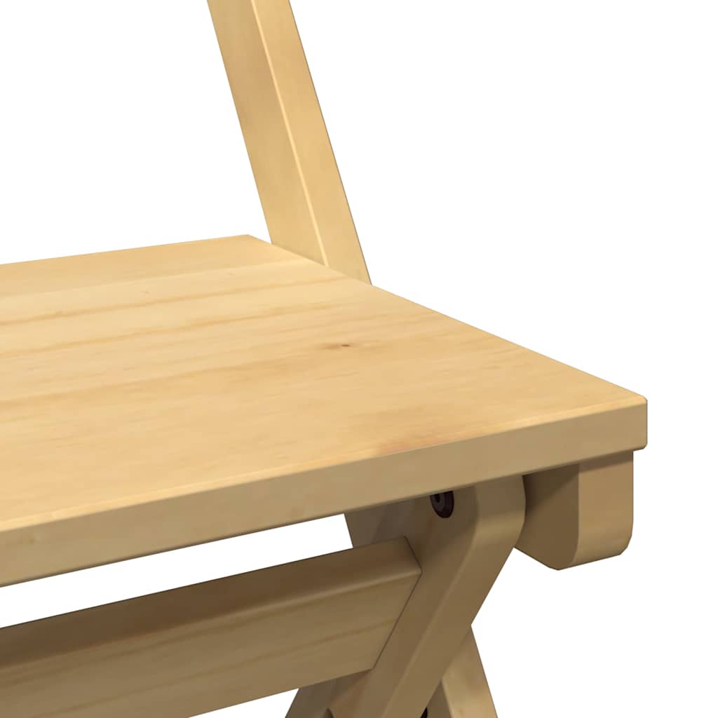 Folding Chairs 4 pcs "Corona" Wax Brown Solid Wood Pine