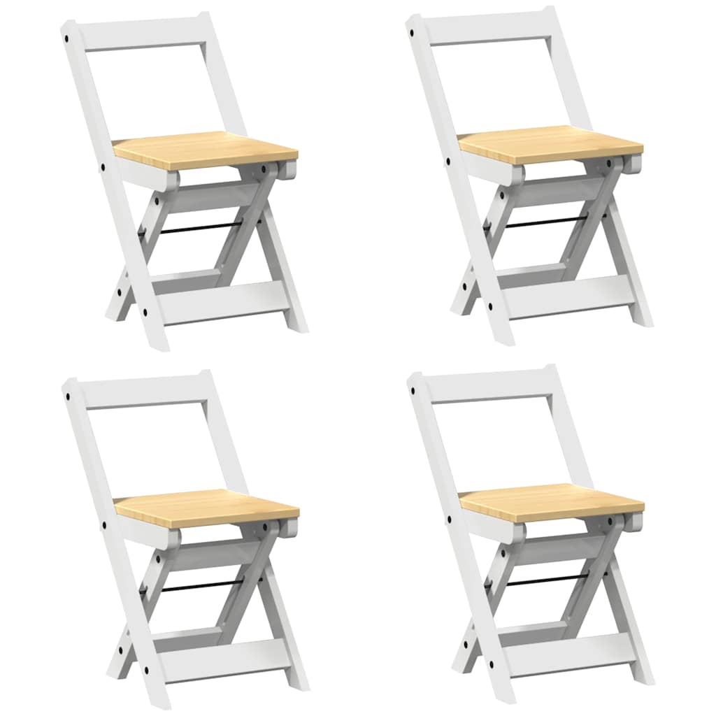 Folding Chairs 4 pcs "Corona" White Solid Wood Pine