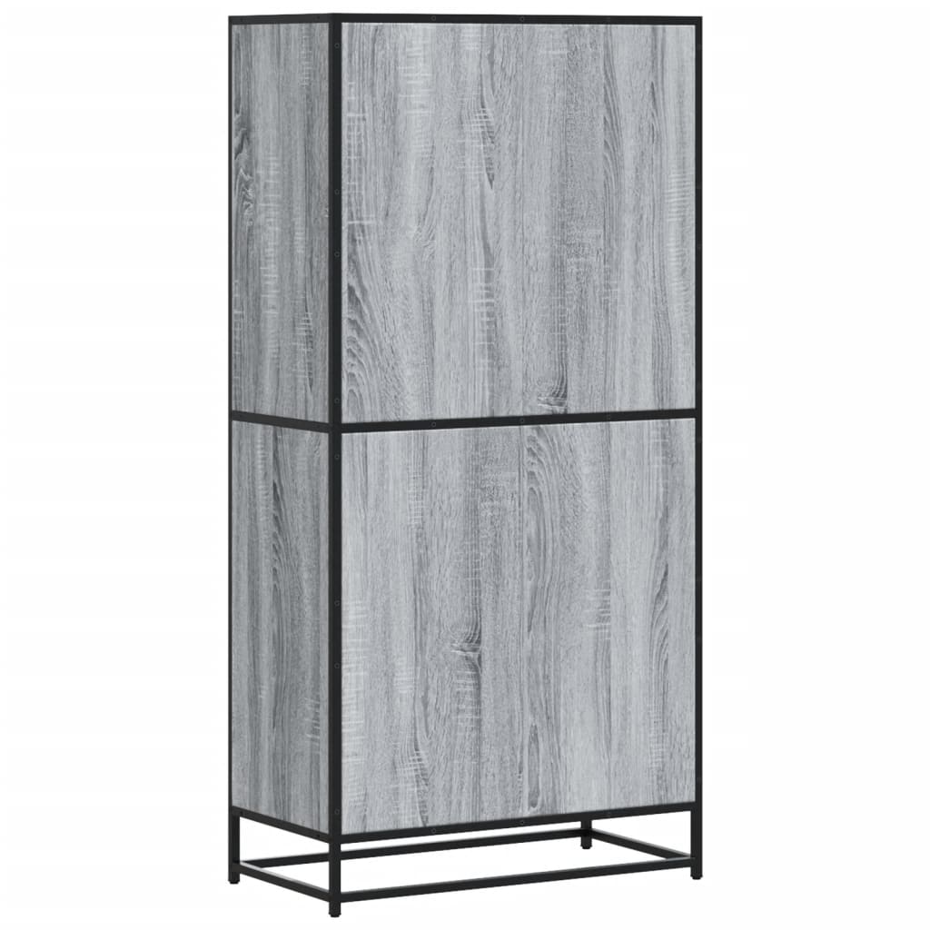 Highboard Grey Sonoma 68x35x139 cm Engineered Wood