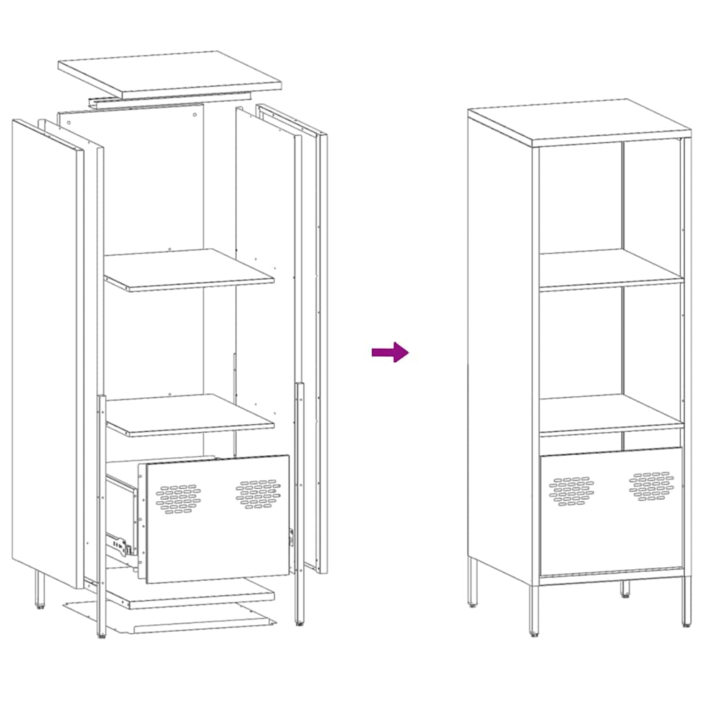 Highboard Pink 35x39x103.5 cm Steel