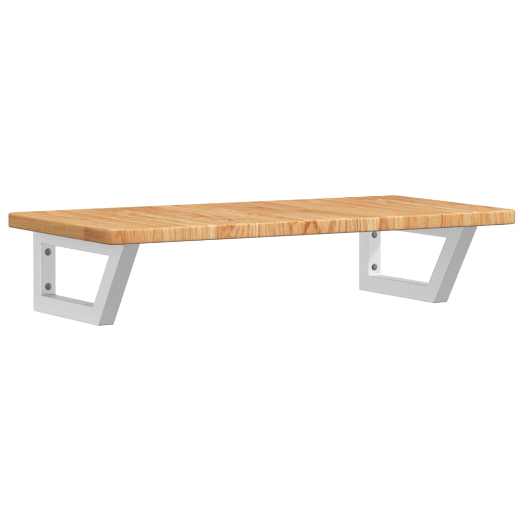 Basin Shelf Wall Mounted Steel and Solid Wood Oak