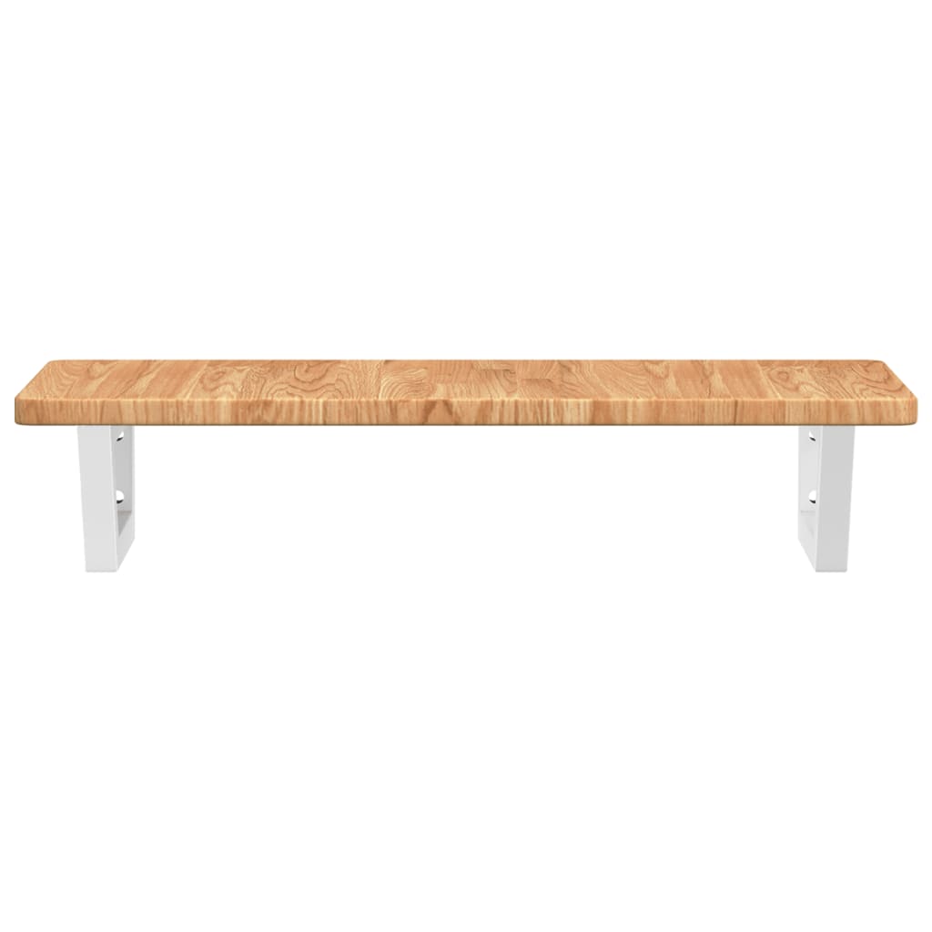 Basin Shelf Wall Mounted Steel and Solid Wood Oak
