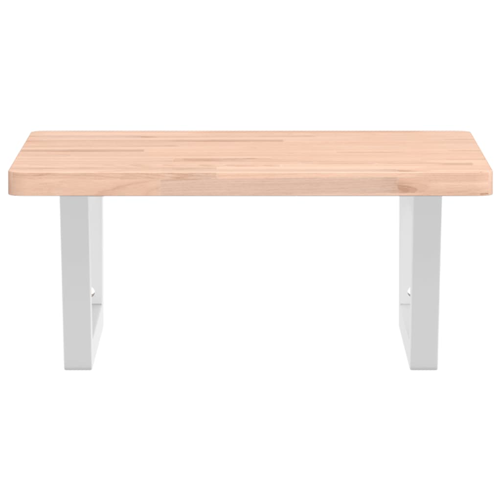 Basin Shelf Wall Mounted Steel and Solid Wood Beech