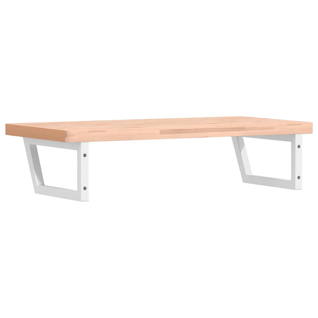 Basin Shelf Wall Mounted Steel and Solid Wood Beech
