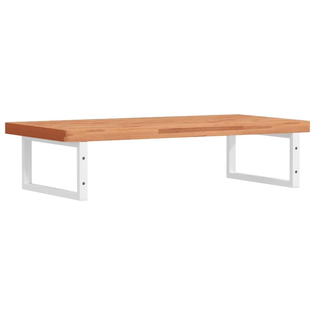 Basin Shelf Wall Mounted Steel and Solid Wood Beech