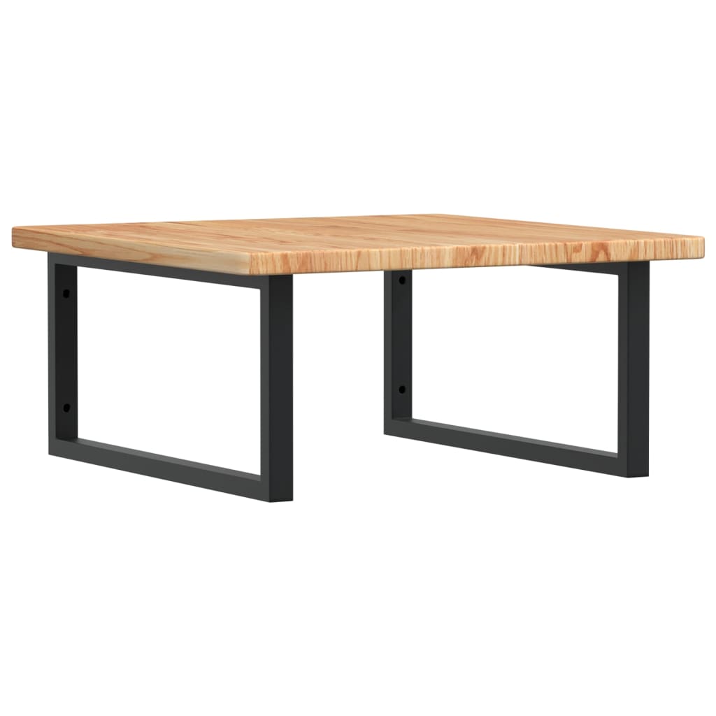 Basin Shelf Wall Mounted Steel and Solid Wood Oak