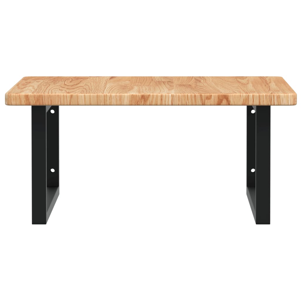 Basin Shelf Wall Mounted Steel and Solid Wood Oak