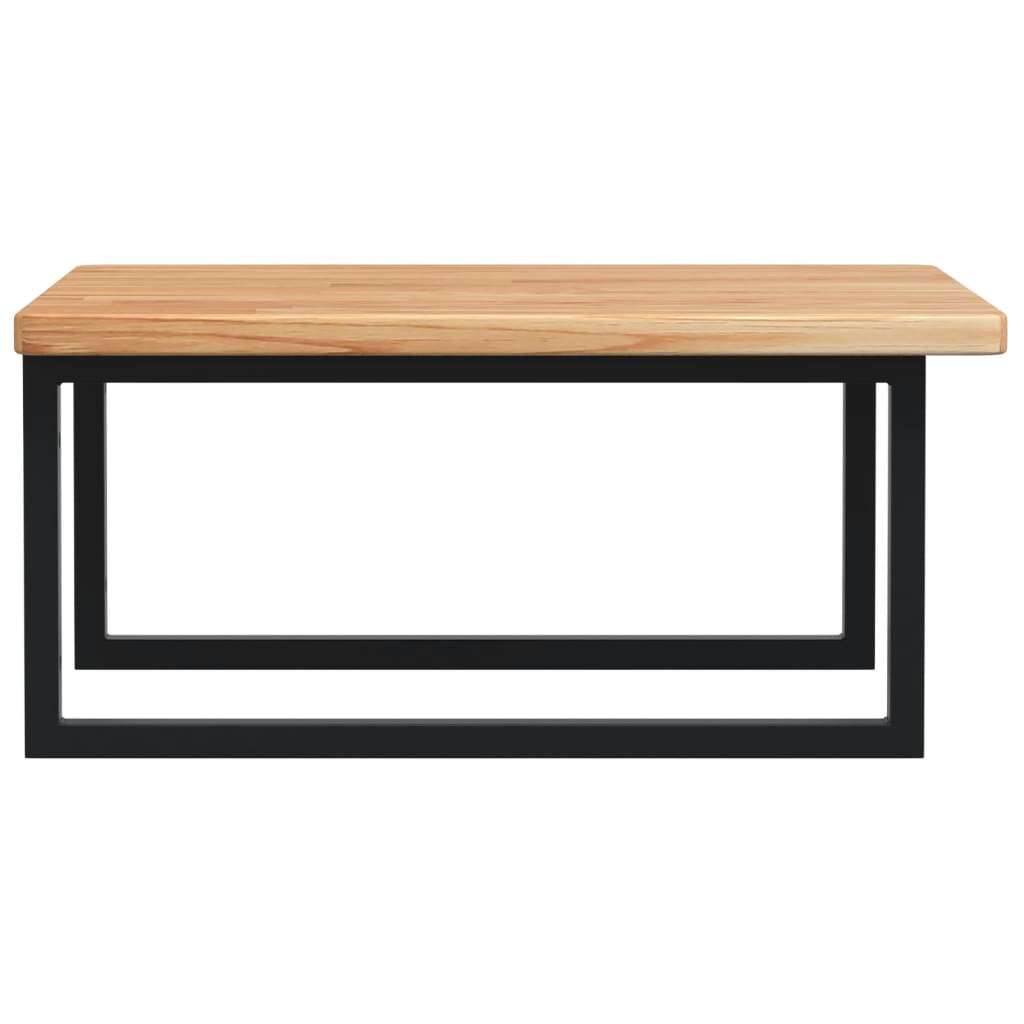 Basin Shelf Wall Mounted Steel and Solid Wood Oak