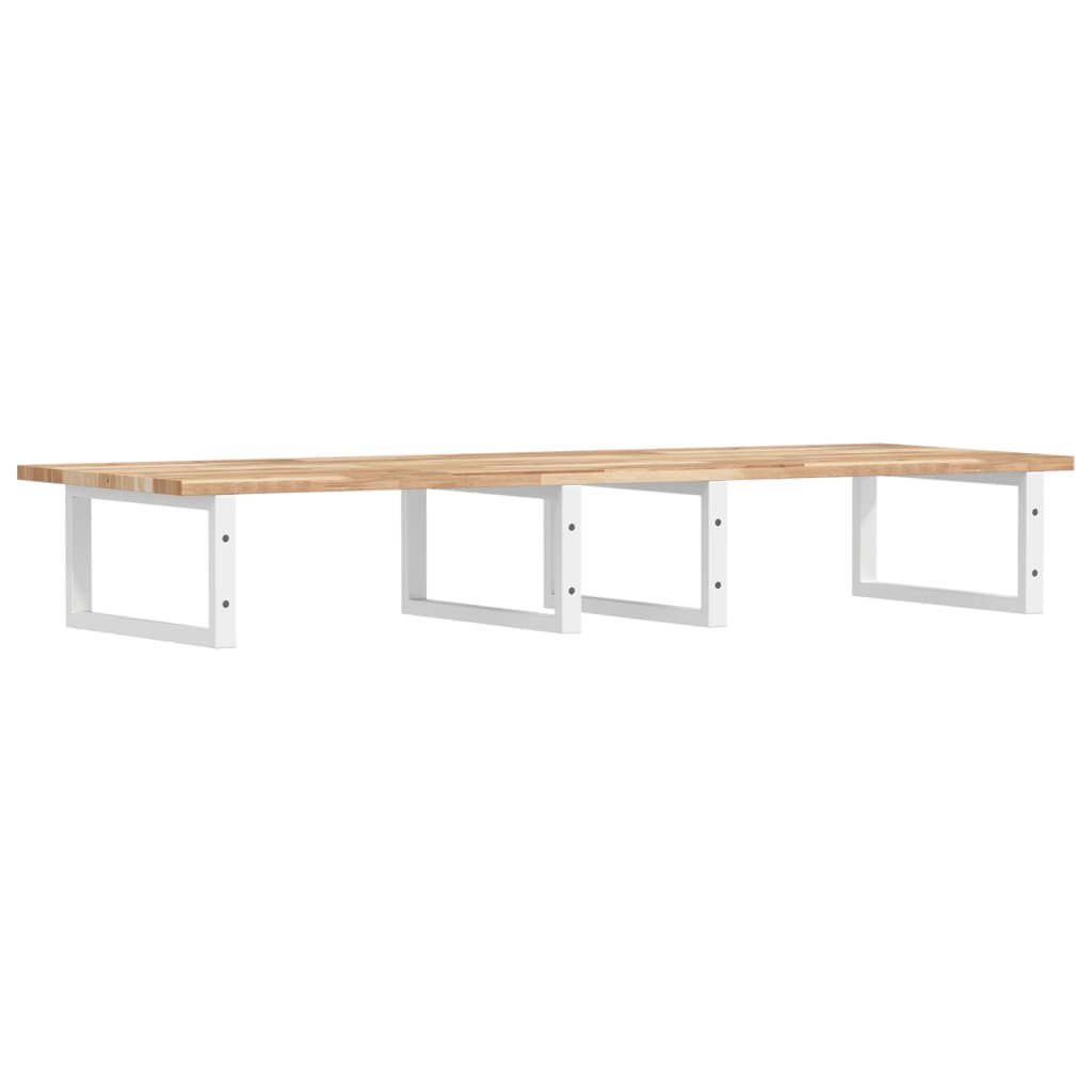 Basin Shelf Wall Mounted Steel and Solid Wood Acacia