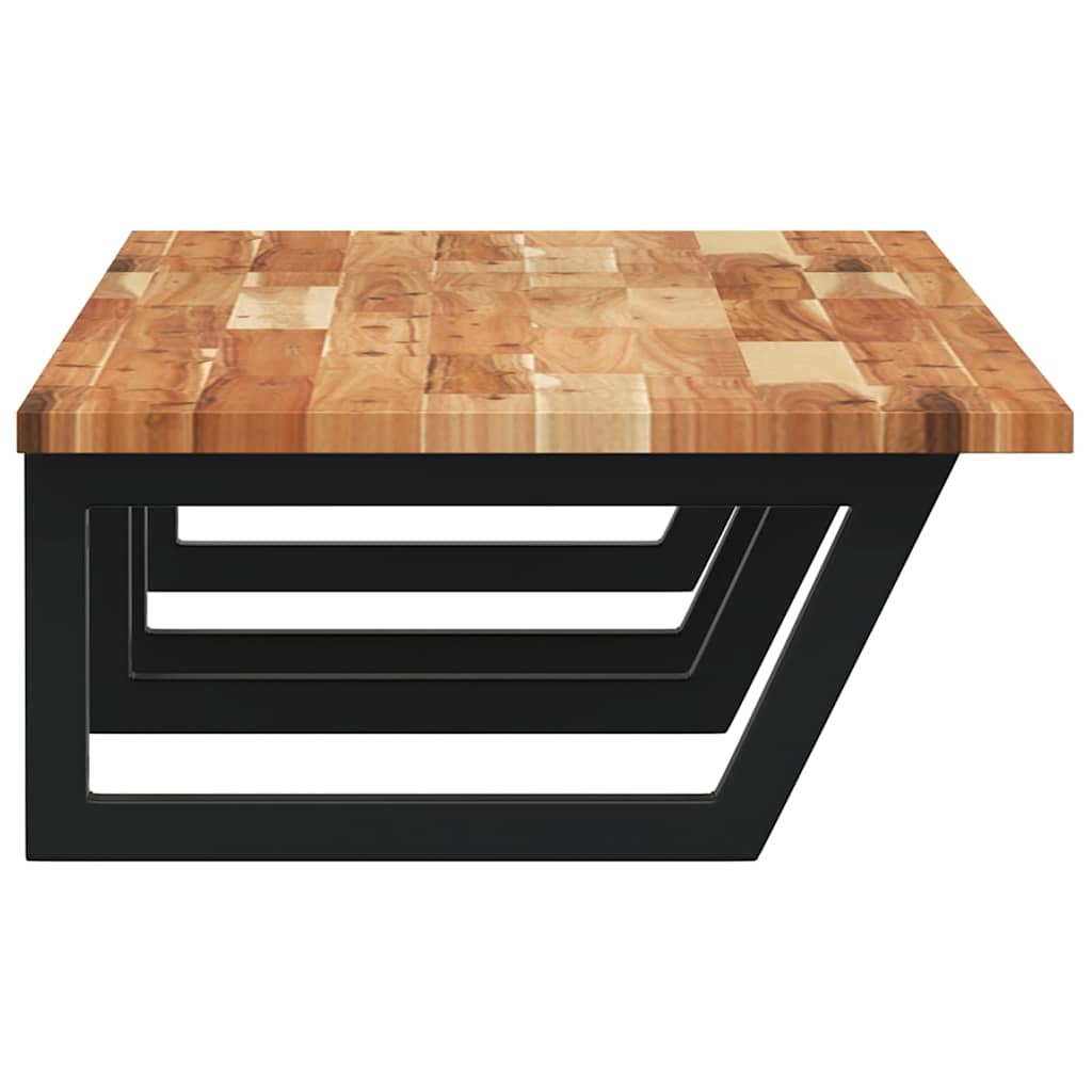 Basin Shelf Wall Mounted Steel and Solid Wood Acacia