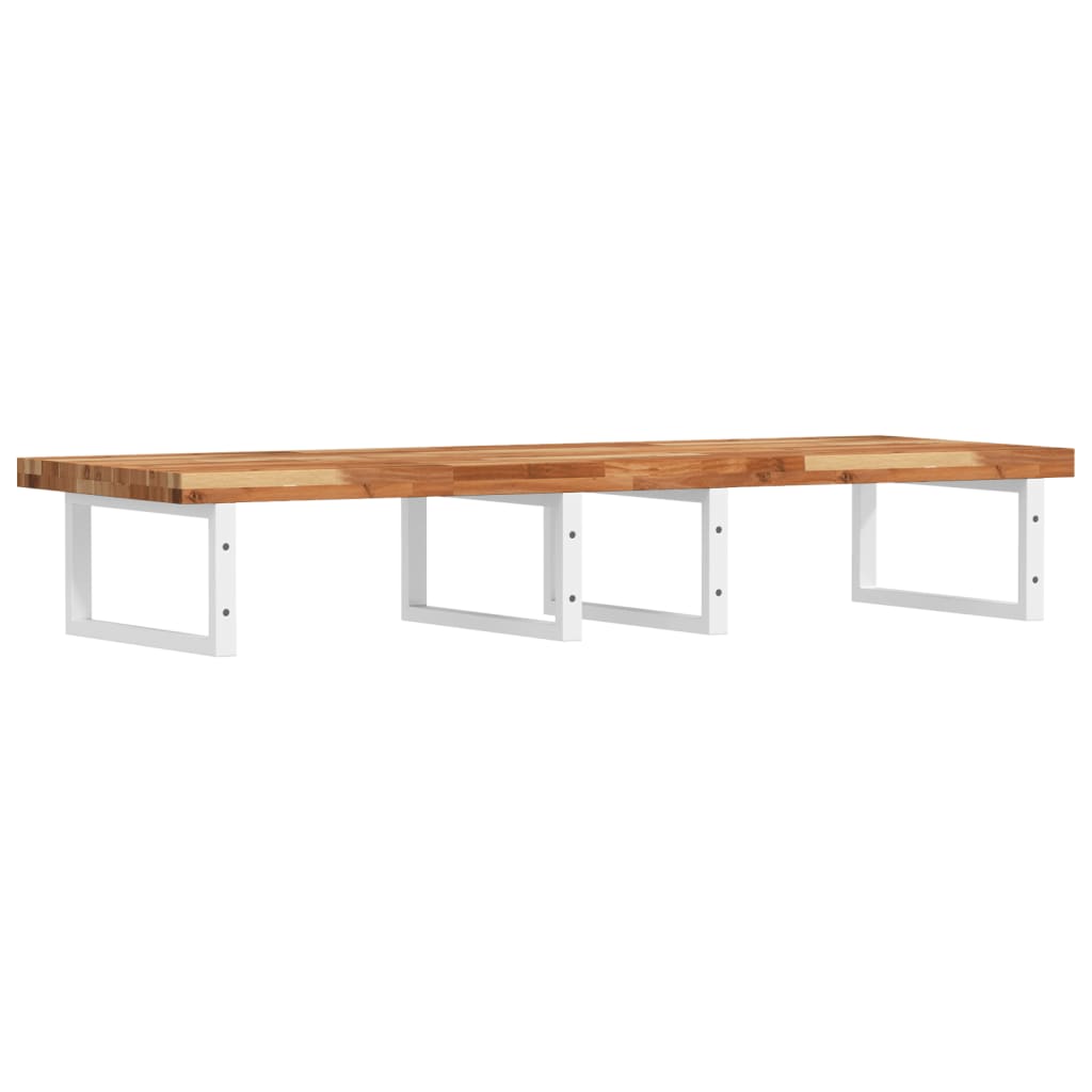 Basin Shelf Wall Mounted Steel and Solid Wood Acacia