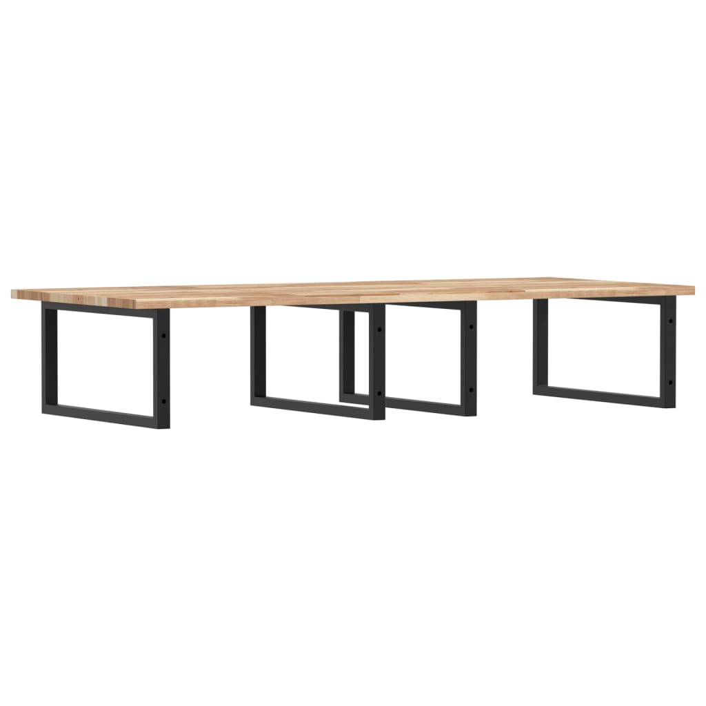 Basin Shelf Wall Mounted Steel and Solid Wood Acacia