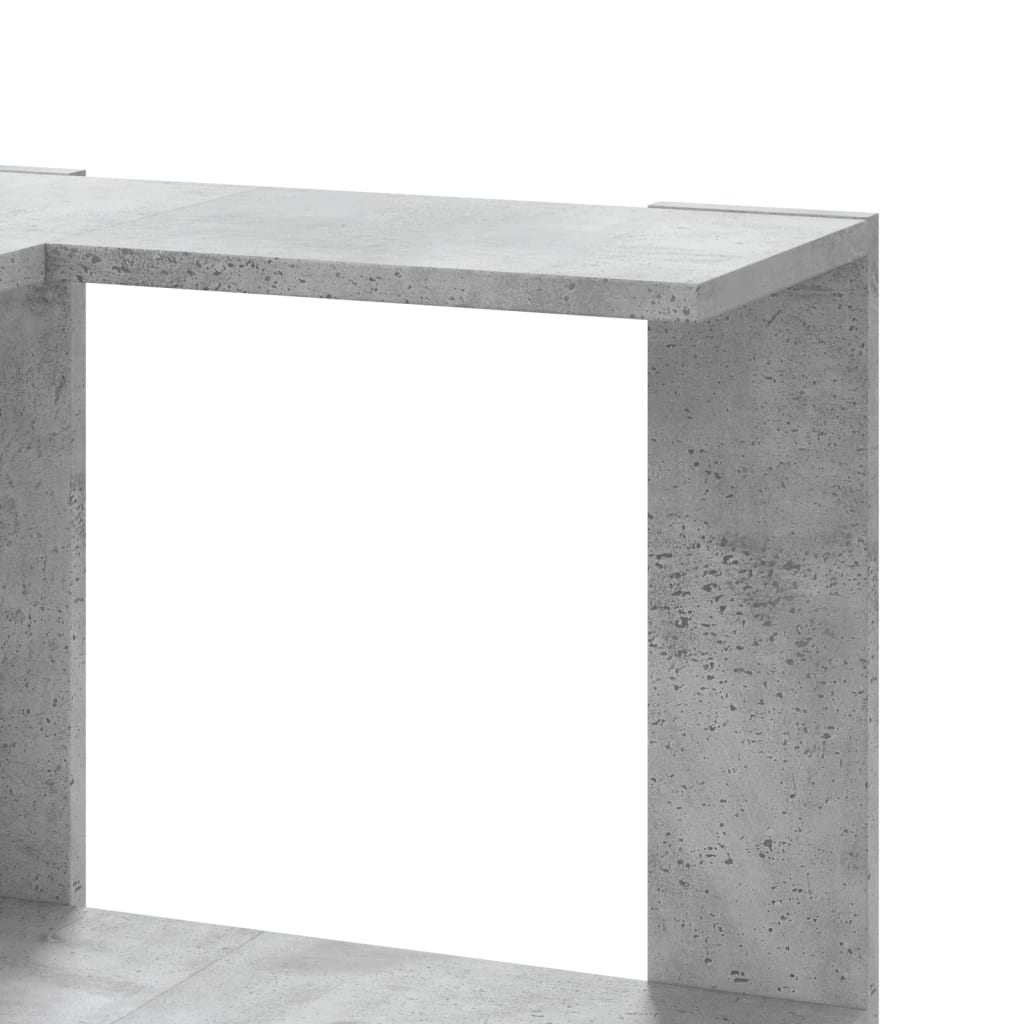 Corner Bookcase 3-Tier Concrete Grey 50x50x102 cm Engineered Wood