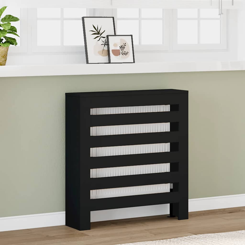 Radiator Cover Black 78 x 20 x 82 cm Engineered Wood