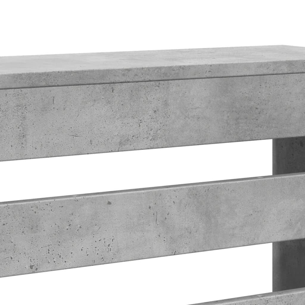Radiator Cover Concrete Grey 149 x 20 x 82 cm Engineered Wood