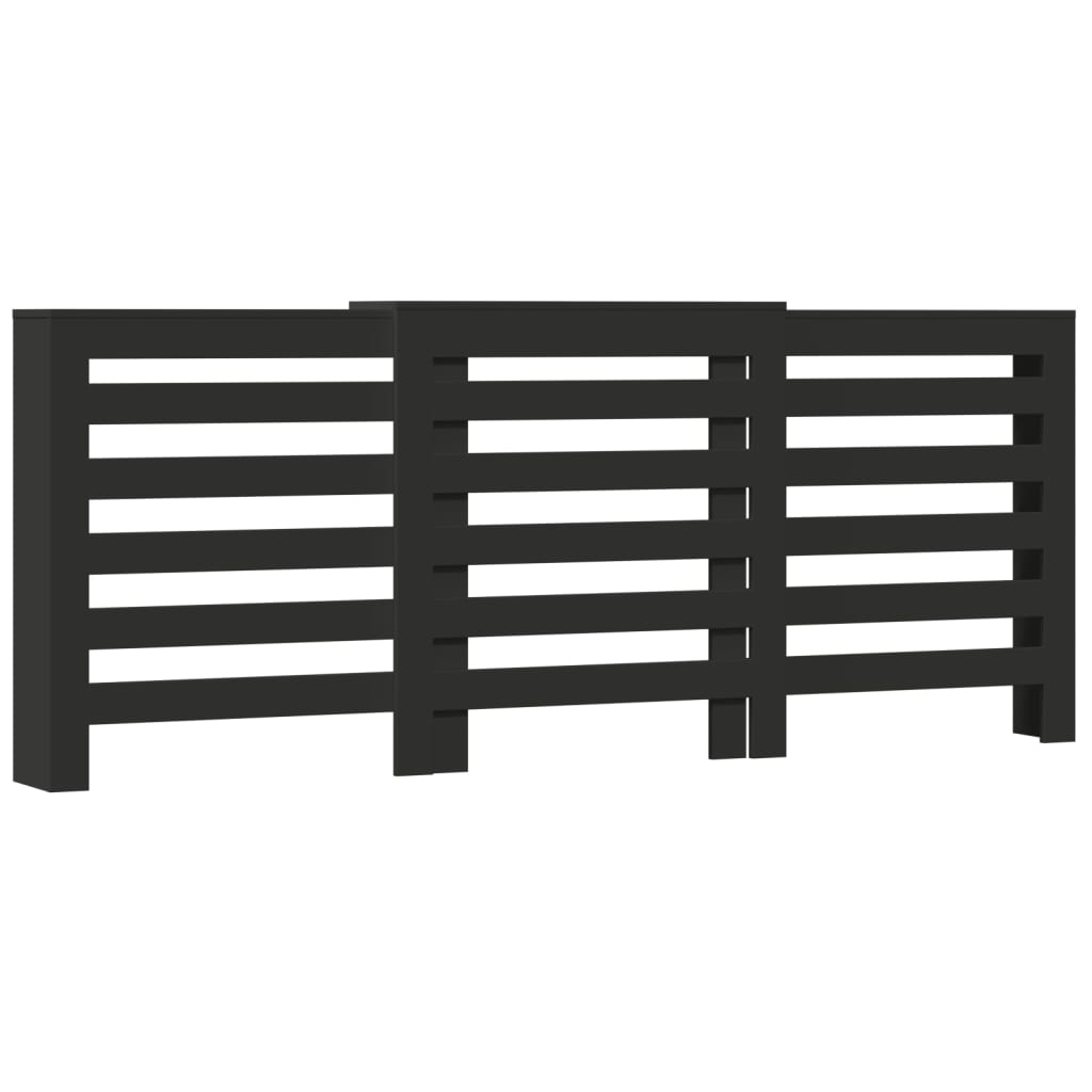 Radiator Cover Black 205 x 21.5 x 83.5 cm Engineered Wood