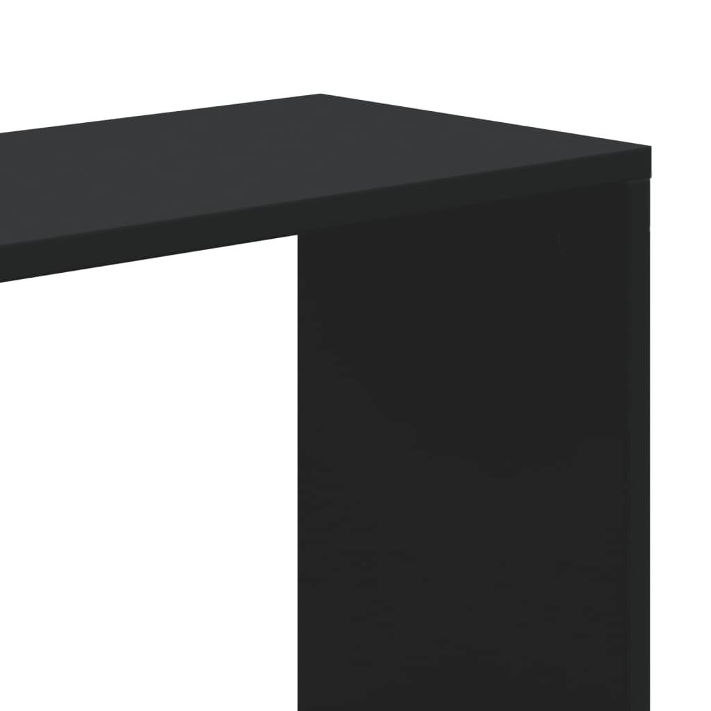 Bookcase 5-Tier Black 80,5x23,5x162,5 cm Engineered Wood