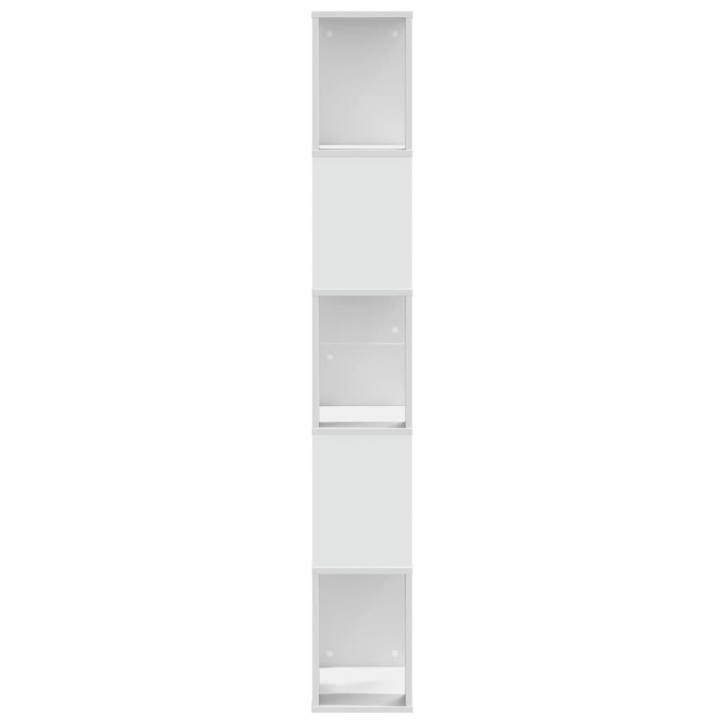 Bookcase 5-Tier White 45x23,5x162,5 cm Engineered Wood