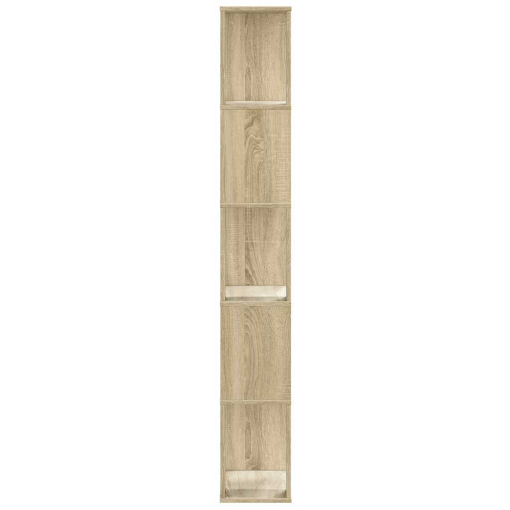 Bookcase 5-Tier Sonoma Oak 45x23,5x162,5 cm Engineered Wood