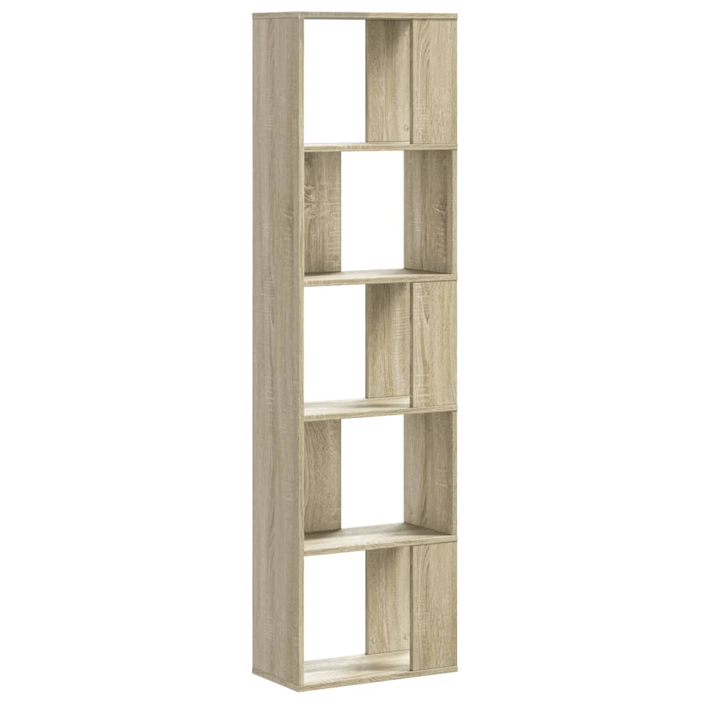 Bookcase 5-Tier Sonoma Oak 45x23,5x162,5 cm Engineered Wood