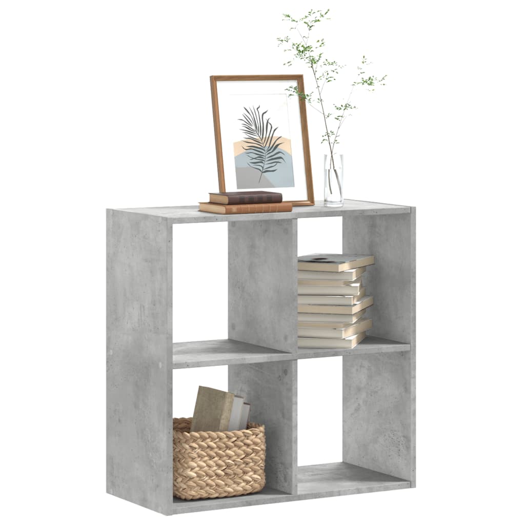 Bookcase Concrete Grey 68,5x32x68,5 cm Engineered Wood