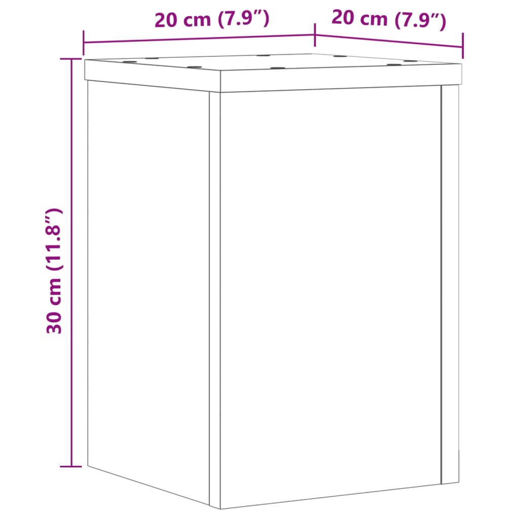 Plant Stand 2 pcs Old Wood 20 x 20 x 30 cm Engineered Wood