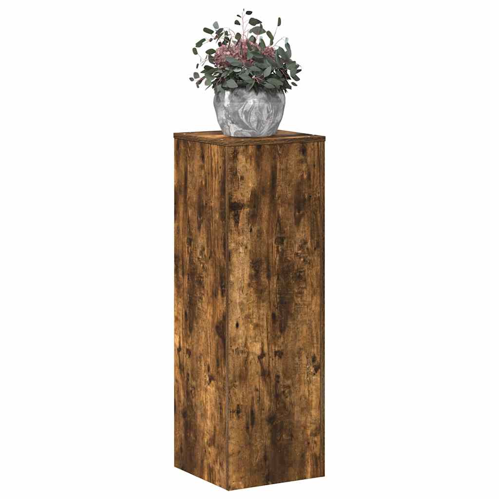 Plant Stand Smoked Oak 33x33x100 cm Engineered Wood